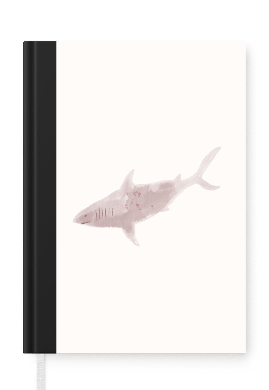 MuchoWow Notizbuch Hai - Meeresleben - Aquarell - Zeichnung, Journal, Merkzettel, Tagebuch, Notizheft, A5, 98 Seiten, Haushaltsbuch