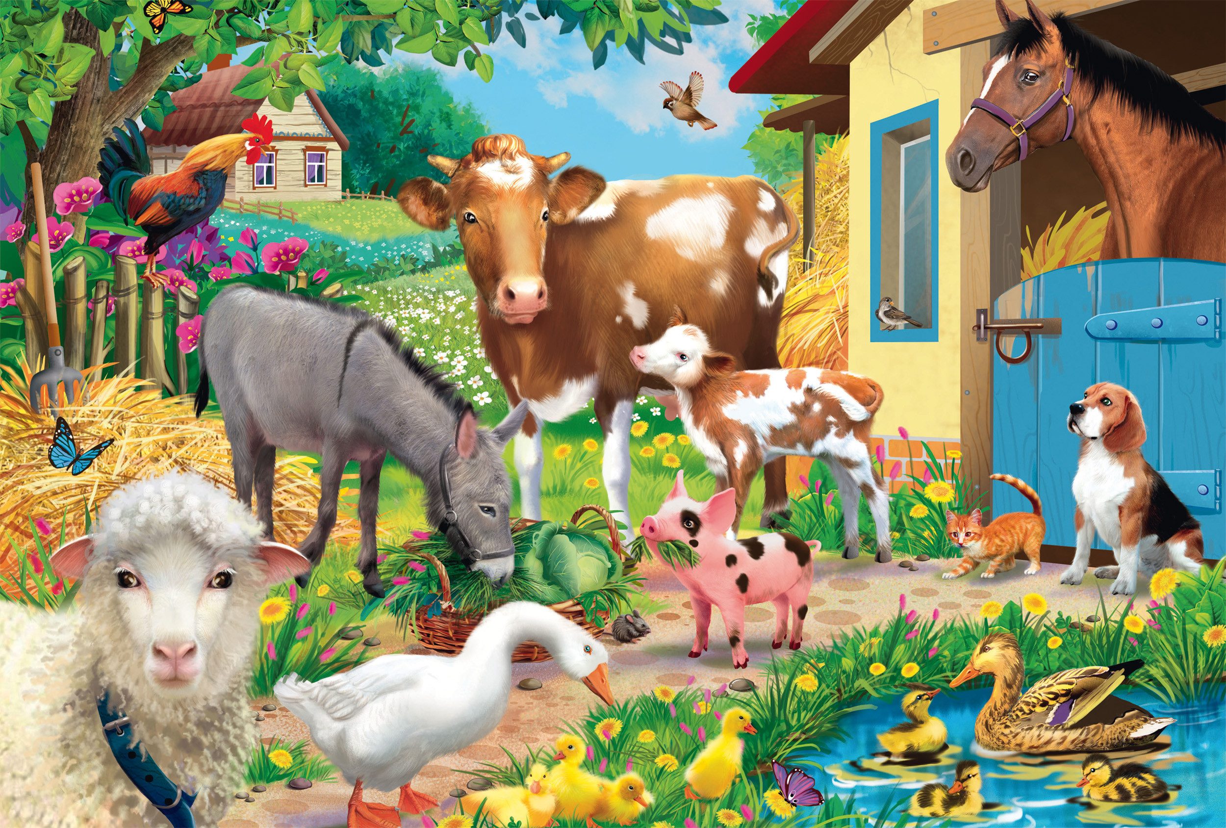 Schmidt Spiele Puzzle Bauernhof-Tiere, 60 Puzzleteile, Made in Europe