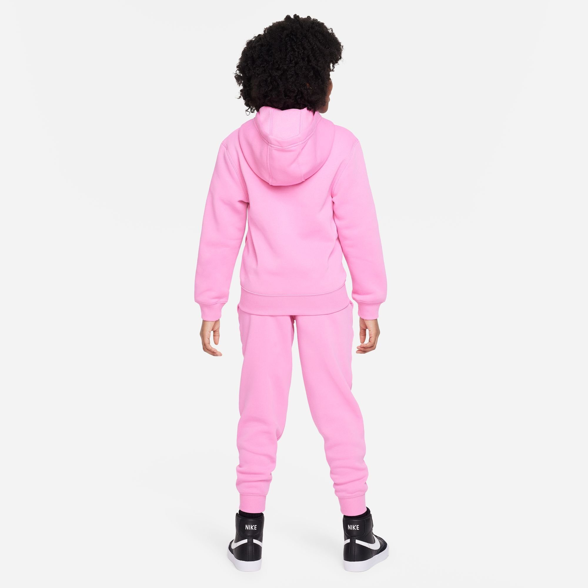 Nike CLUB BIG Sportswear TRACKSUIT KIDS' FULL-ZIP Trainingsanzug FLEECE PINK/WHITE PLAYFUL