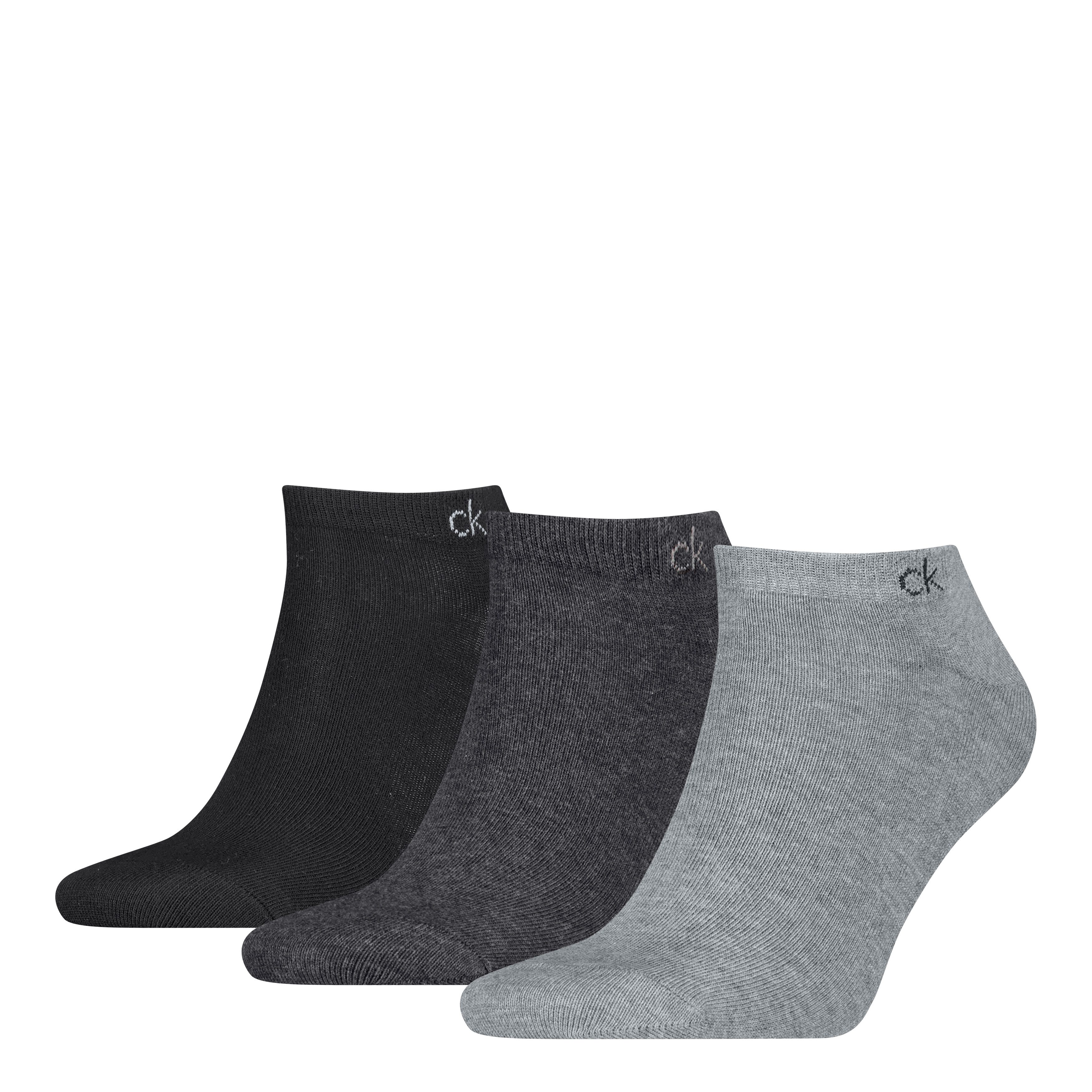 Calvin Klein Sneakersocken CK MEN SNEAKER 3P (3 Paar) mit kleinem Rippenbündchen, Cotton-Mix, elastisch