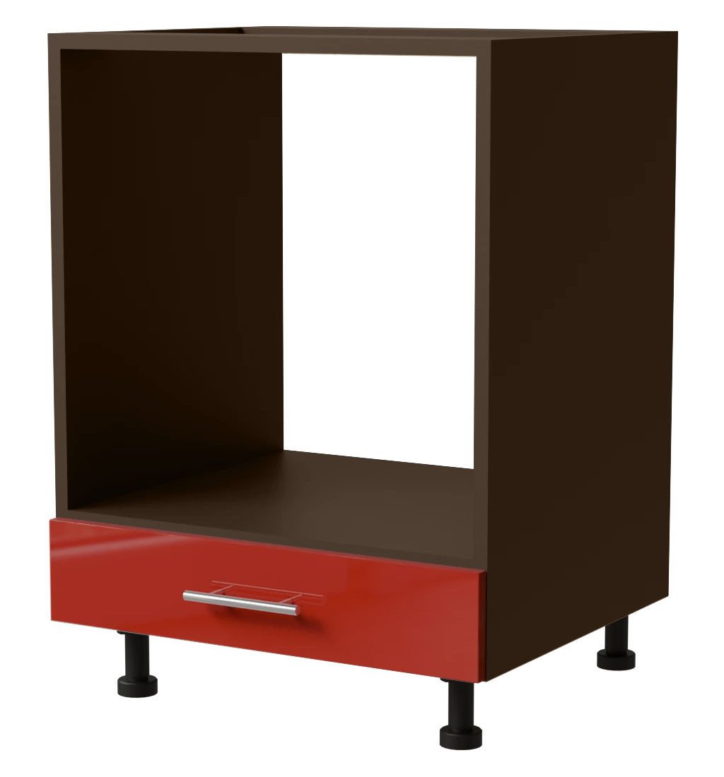 Feldmann-Wohnen Herdumbauschrank Brerra (D11K/60, 1 Gerätefach, 1 Klappe, 1-St., moderne Optik, lackierte Fronten, 60x50x82cm) lava / RAL 3002 karminrot Hochglanz