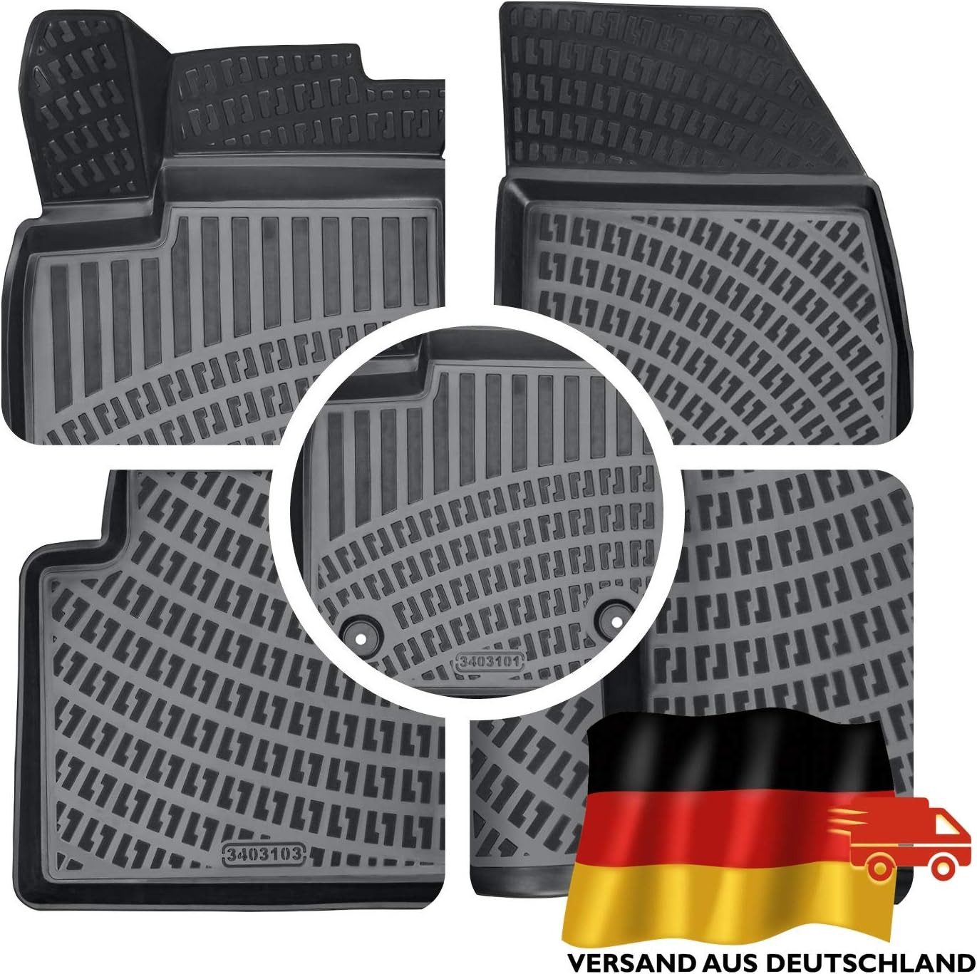 Trimak Custom Fit Floor Mats or Boot Liner or Set for Grandland X, Opel Grandland X 2017-2023 Rubber Car Mats TPE All-Weather Floor Mats