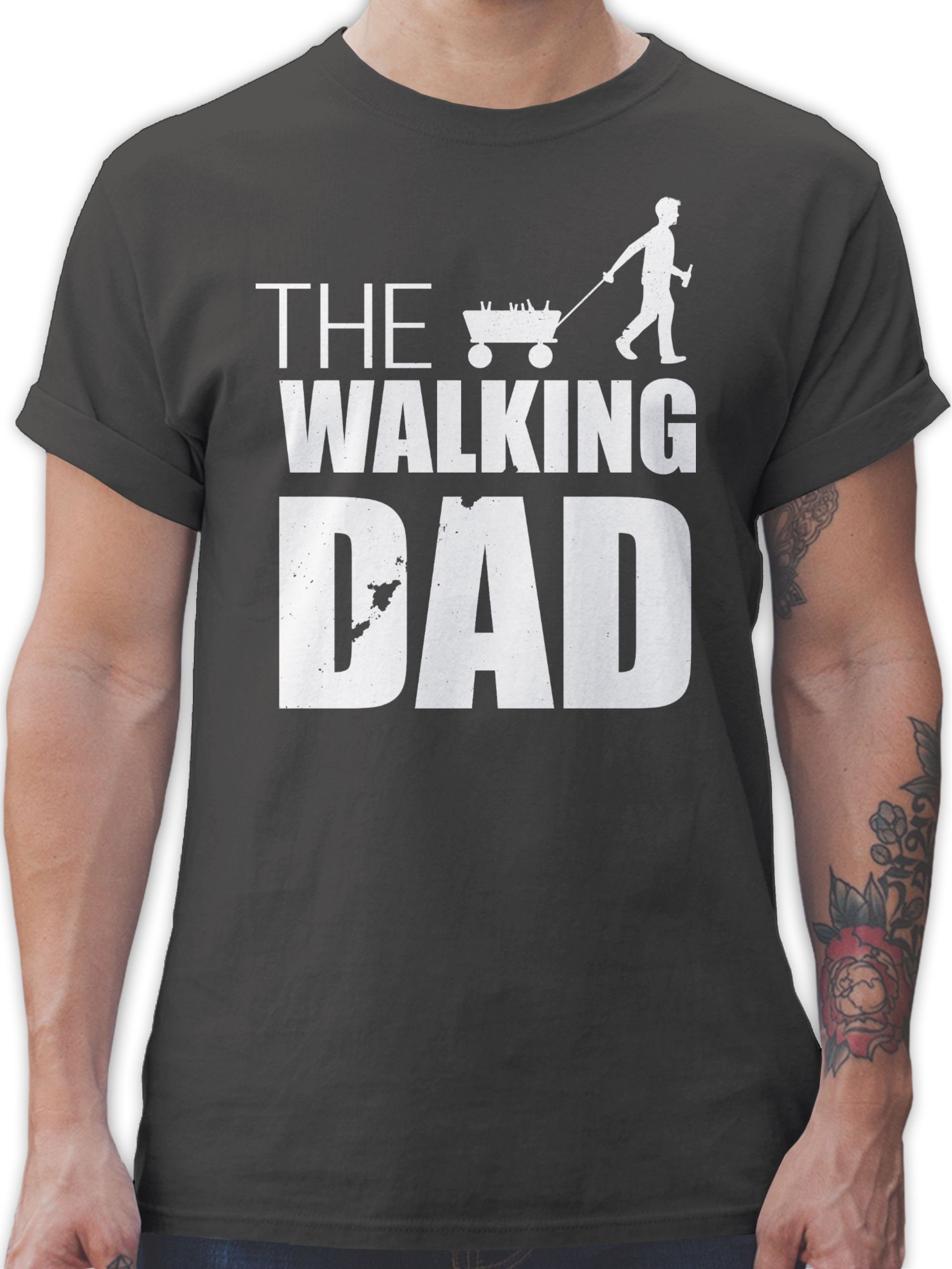 Shirtracer T-Shirt The Walking Dad Bollerwagen Vatertag Geschenk für Papa 3 Dunkelgrau | T-Shirts