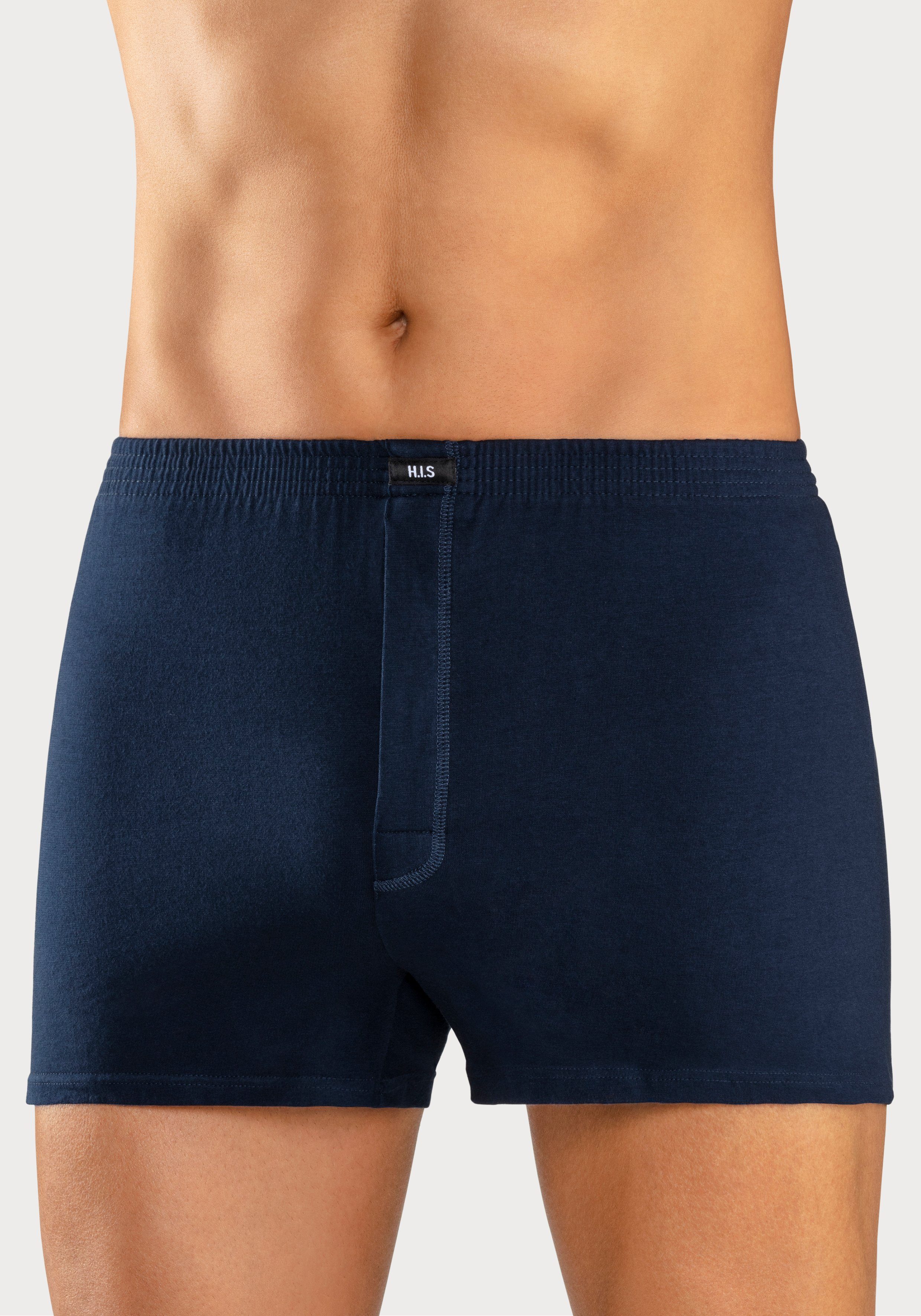 H.I.S Weiter Boxer (Packung, Ware weicher aus Single Jersey 2-St) navy-grau-meliert