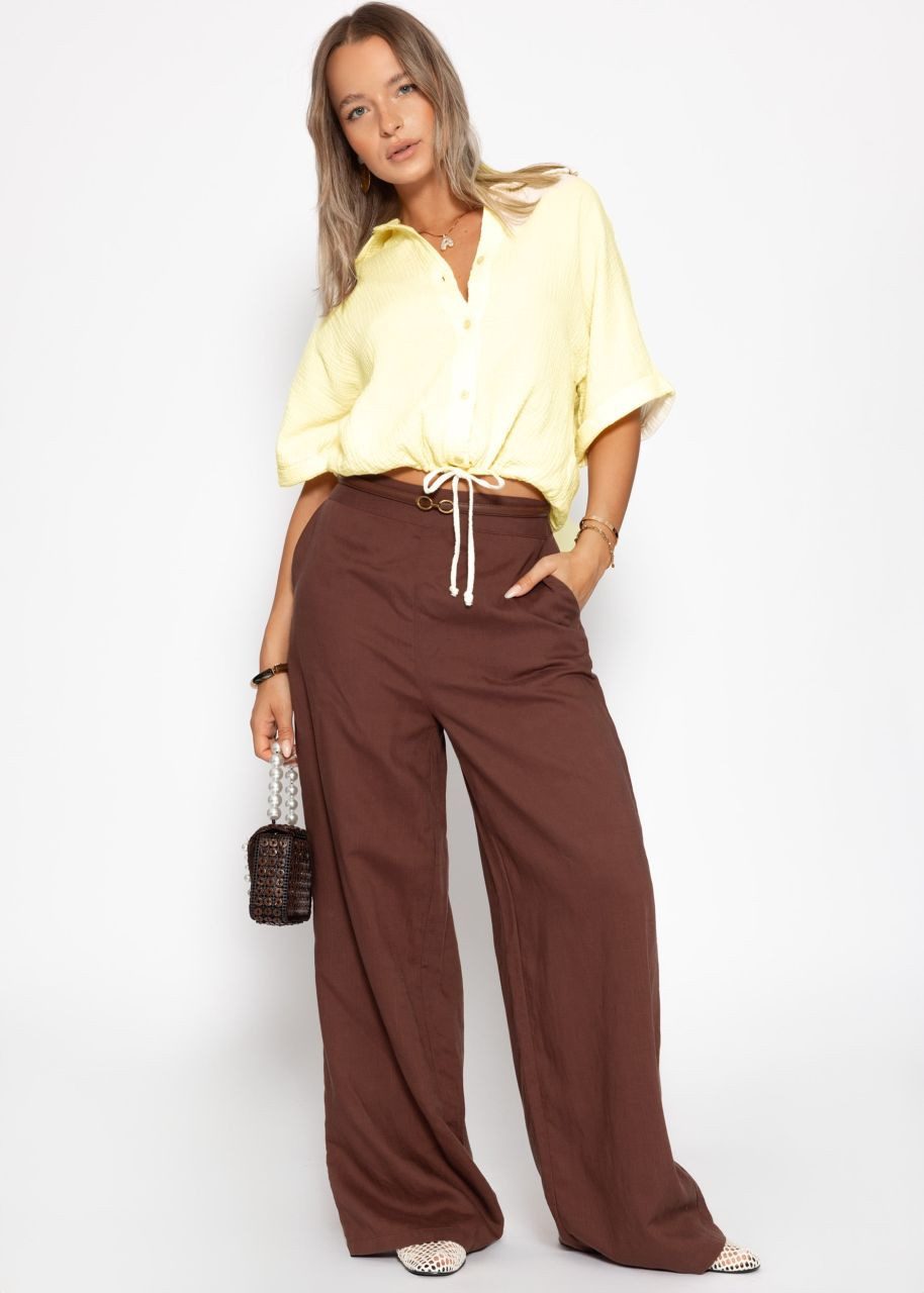 SASSYCLASSY Langarmbluse Musselin Bluse mit Zugband günstig online kaufen