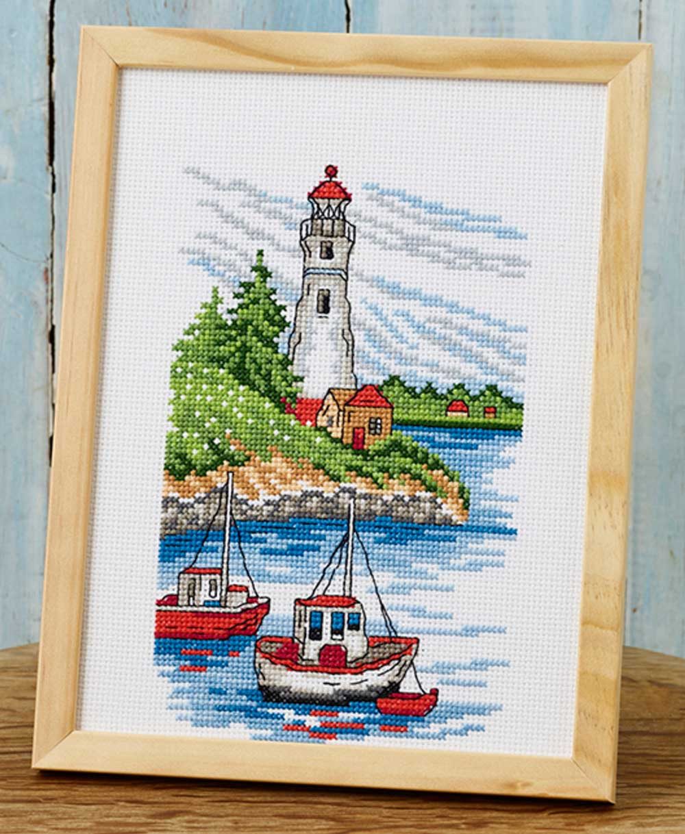 Permin Kreativset Kit per punto croce Permin "Barche sull'isola", 18x24 cm, (embroidery kit by Marussia)