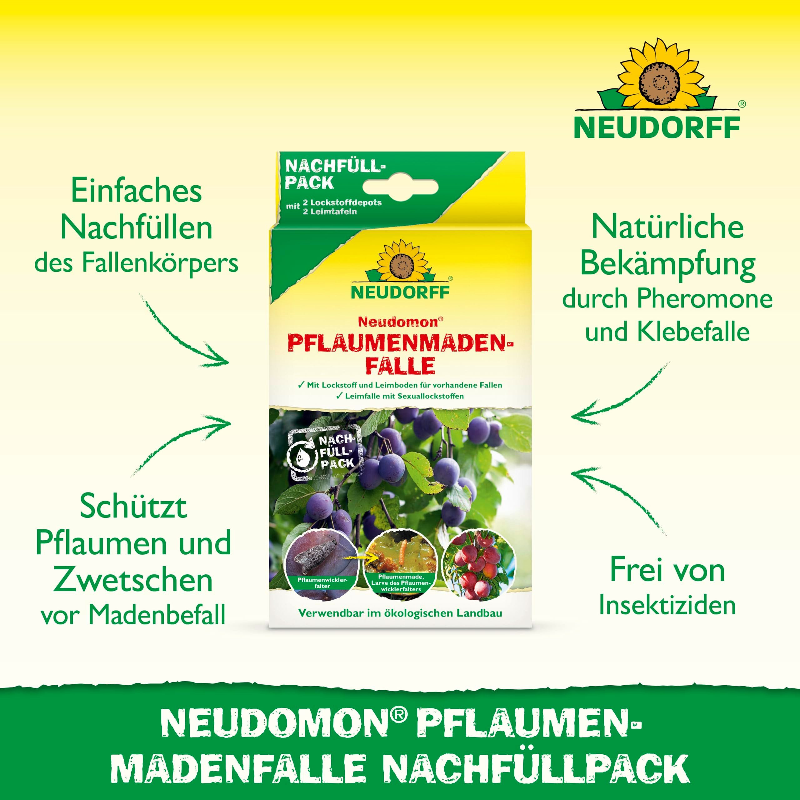 Neudorff Klebefalle Neudomon PflaumenmadenFalle Nachfüllpack 1 Stk., schützt Pflaumen & Zwetschen vor Madenbefall