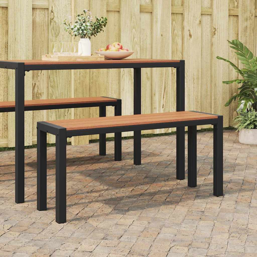 vidaXL Gartenbank Gartenbank Braun 100 x 28 x 45 cm Stahl (1-St)