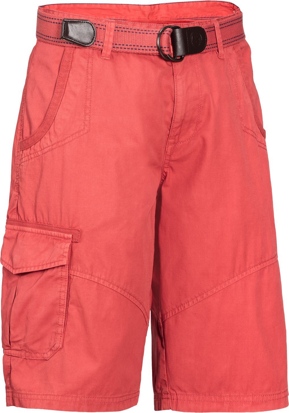 [Holen Sie es sich zu einem tollen Preis!] LERROS Cargobermudas lockerer, sportiver Beinschnitt Textilgürtel rot und inklusive