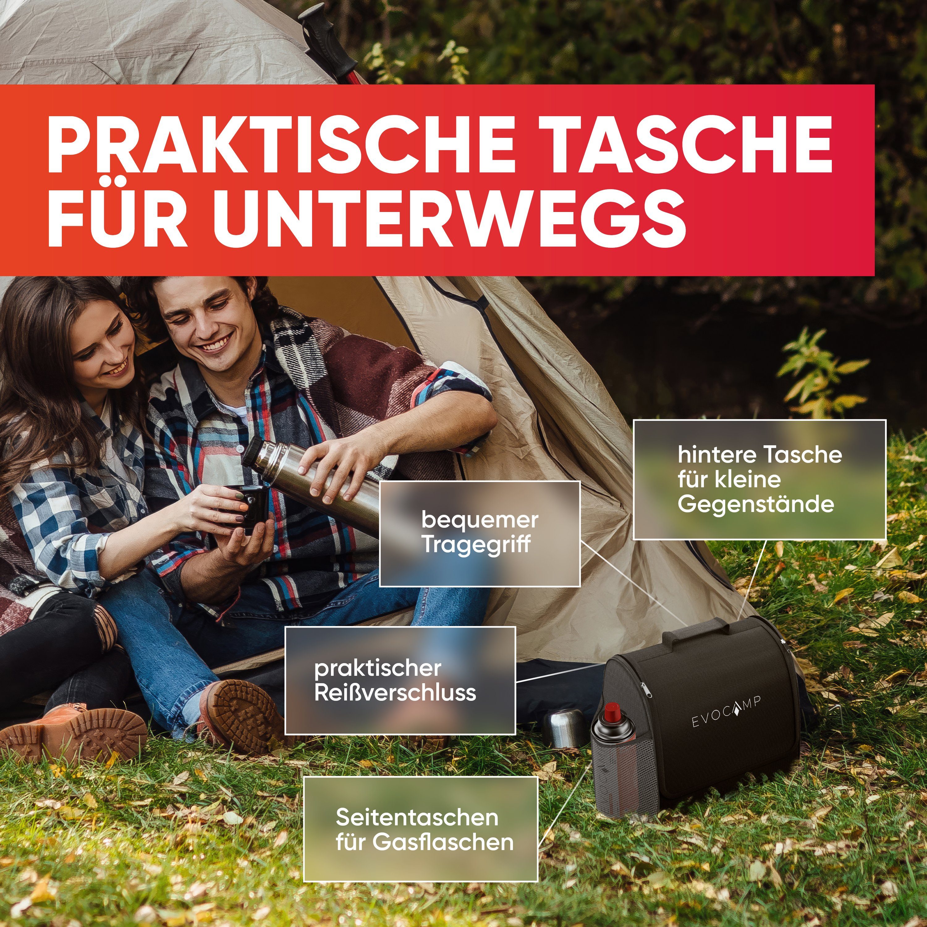EVOCAMP Tragetasche Für Gasheizung 1,7kW - Praktische Transporttasche Für Campingheizung