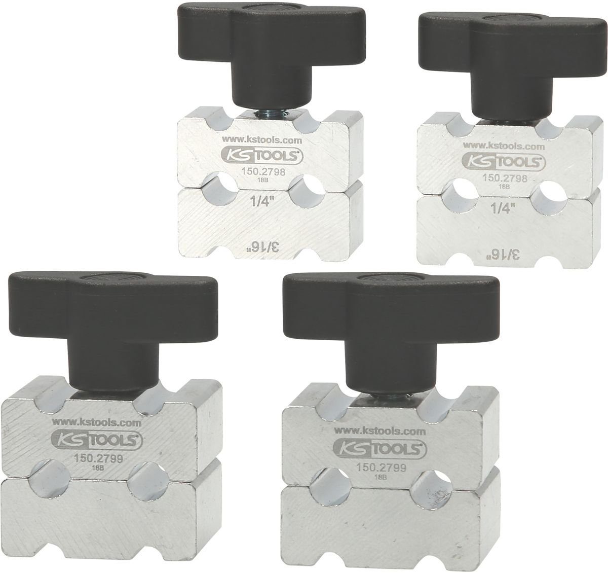 KS Tools Gabel- und Ringschlüssel Bremsleitungs-Biegewerkzeug-Satz, 4-tlg (150.2795)