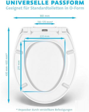 KESSMANN WC-Sitz + WC Bürsten Garnitur aus Keramik + 2x Ersatzbürsten (Set, 4-St., WC Sitz bis 250kg Belastbar Klo Brille Klodeckel Bürstengarnitur Bad), Klositz Toiletten Sitz Inkl. Montage Material Toilettendeckel