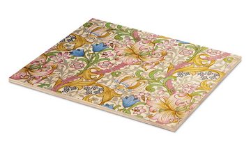 Posterlounge Holzbild William Morris, Goldene Lilie II, Orientalisches Flair Grafikdesign