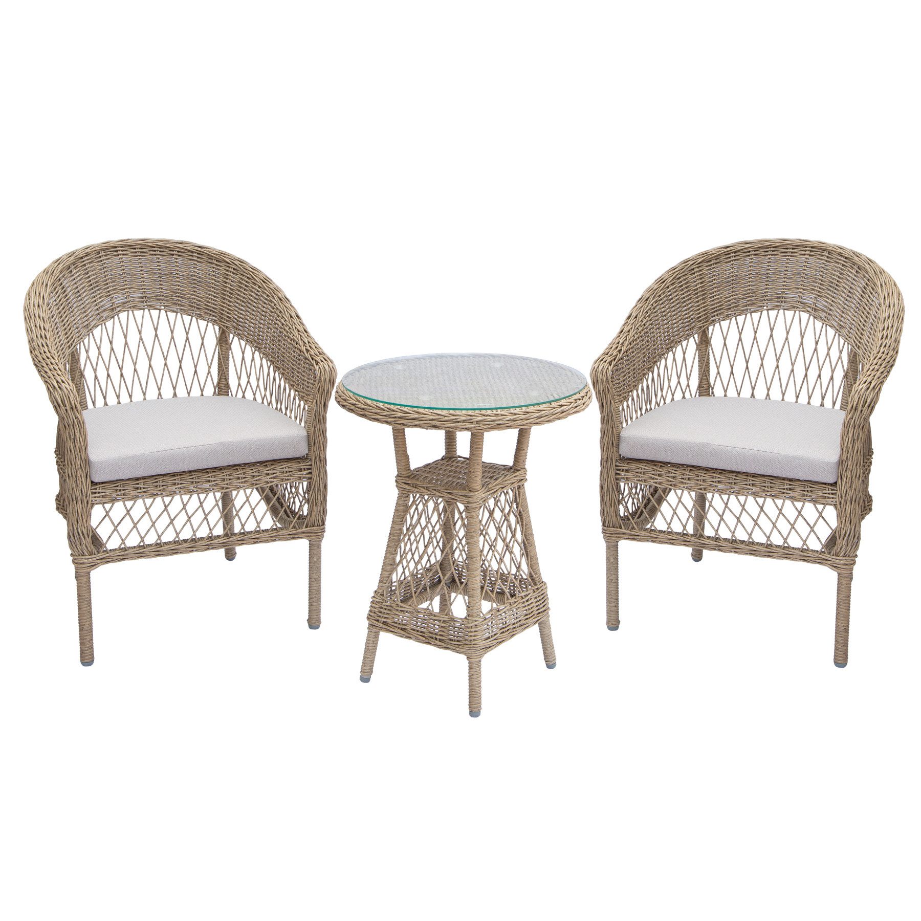 riess-ambiente Balkonset ELYSEE natur / grau Aluminium Polyrattan · Outdoor günstig online kaufen