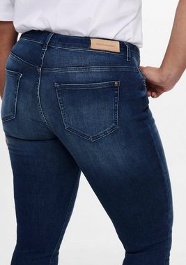 ONLY CARMAKOMA Skinny-fit-Jeans CARWILLY REG SKINNY ANK JEANS mit Fransensaum