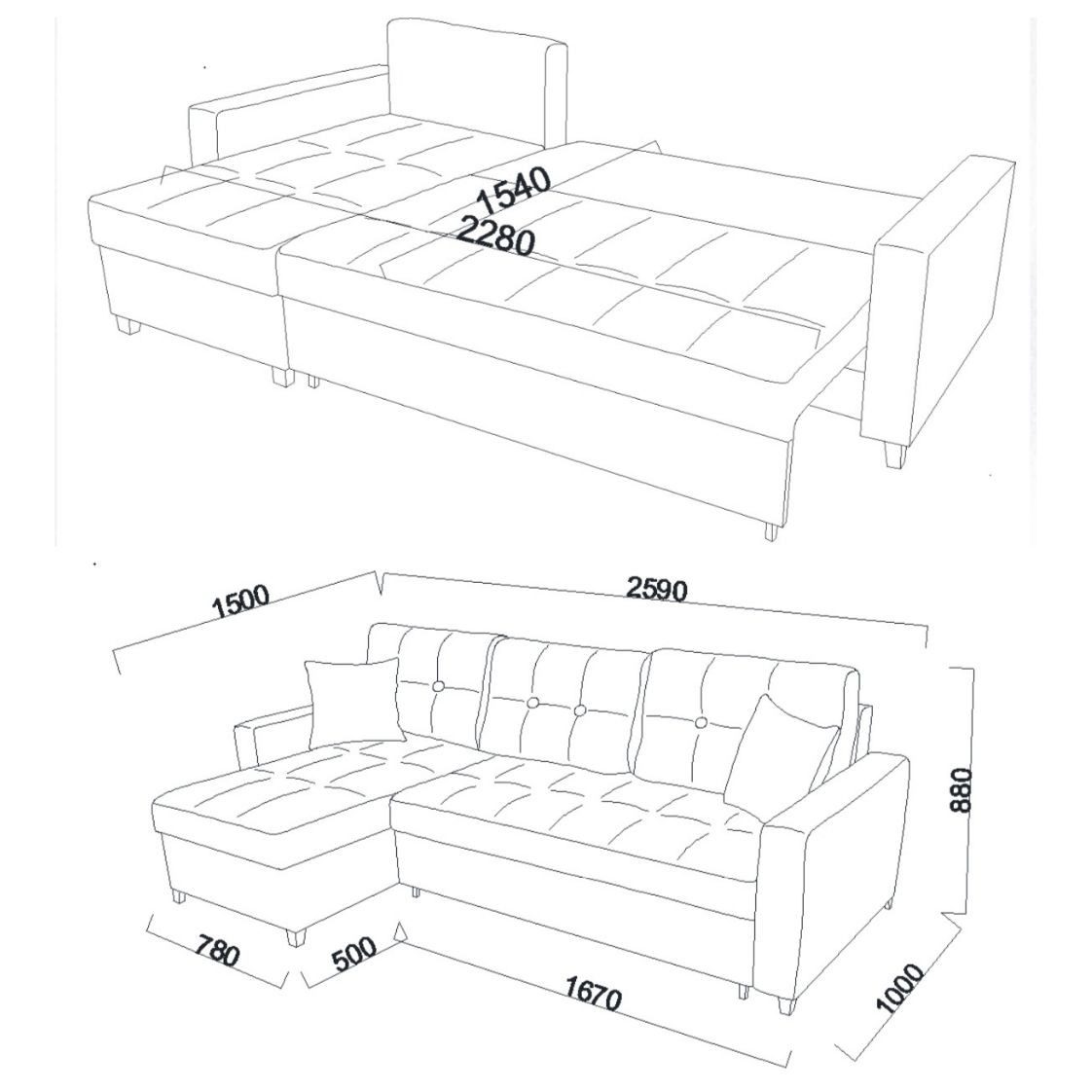 ARGAHOME Ecksofa Mocca Ecksofa mit Schlaffunktion & Stauraum, 5 Kissen inc, günstig online kaufen