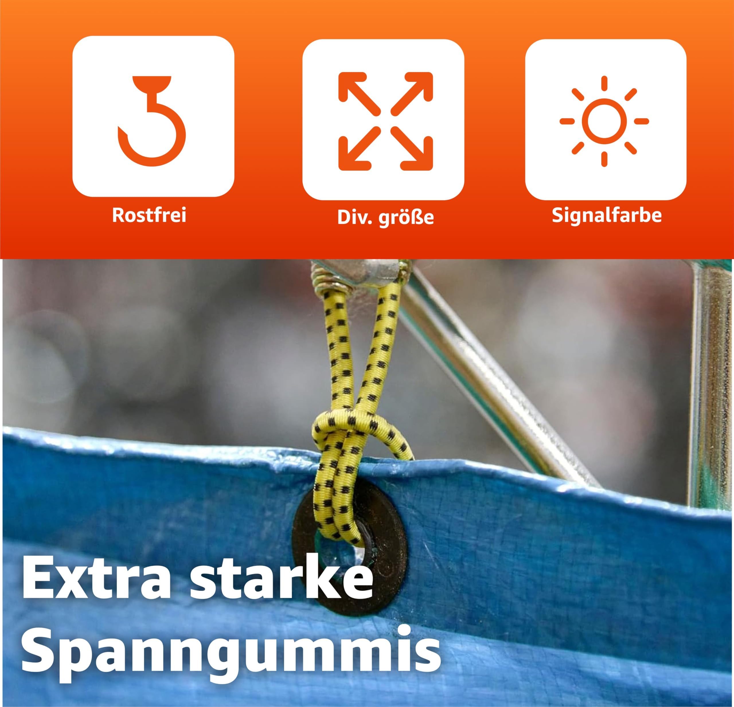 Baumarktic Spanngurt 10x Expander & Gepäckspanner - Gummiseile mit Haken zur Befestigung (Packung, 10-St) verschiedene Längen