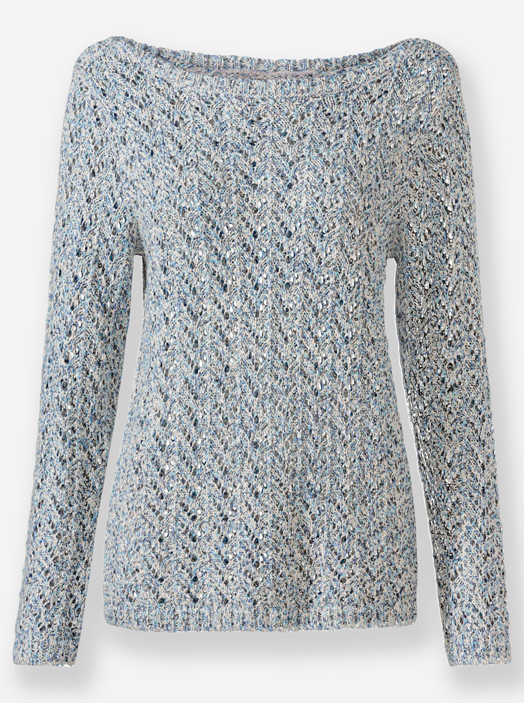 Strickpullover Ajour-Pullover Langarm Ajour