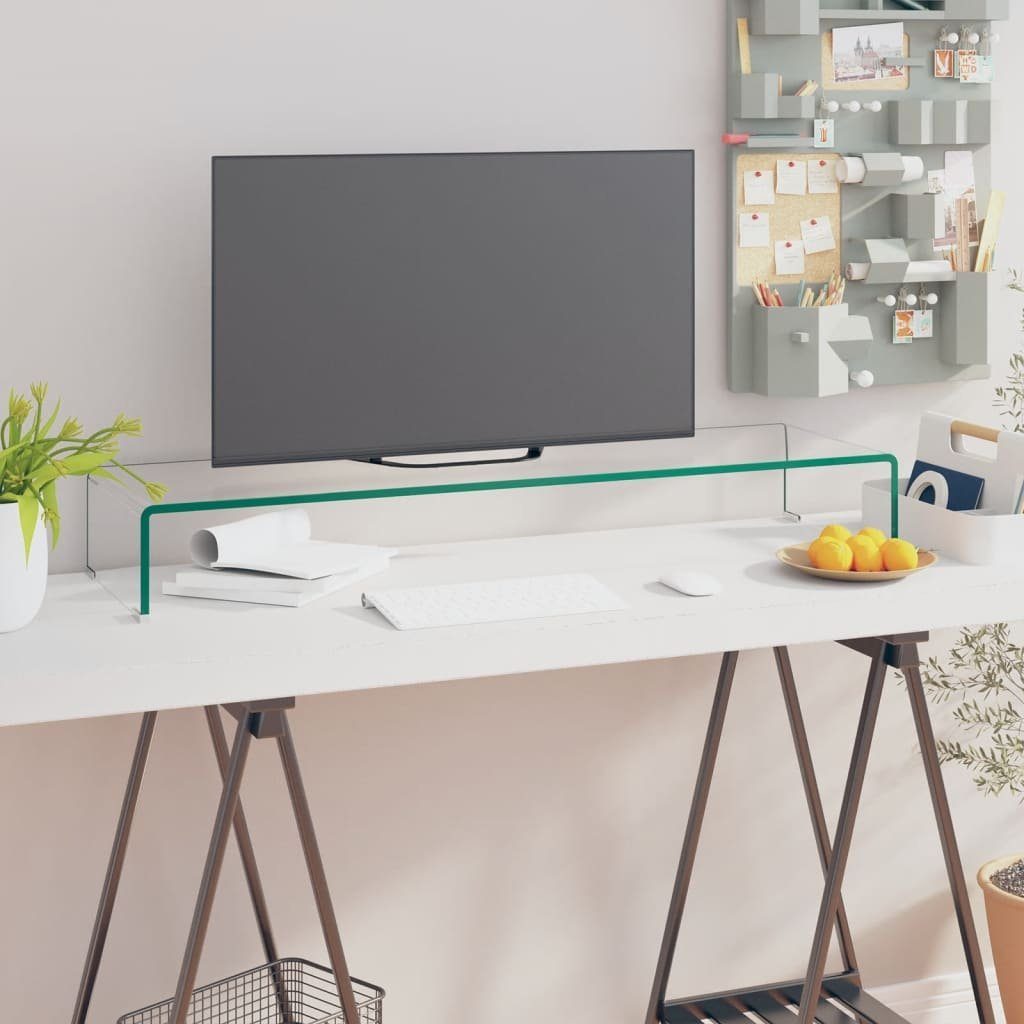 furnicato TV-Schrank TV-Tisch/Bildschirmerhöhung Glas Transparent 100x30x13 günstig online kaufen