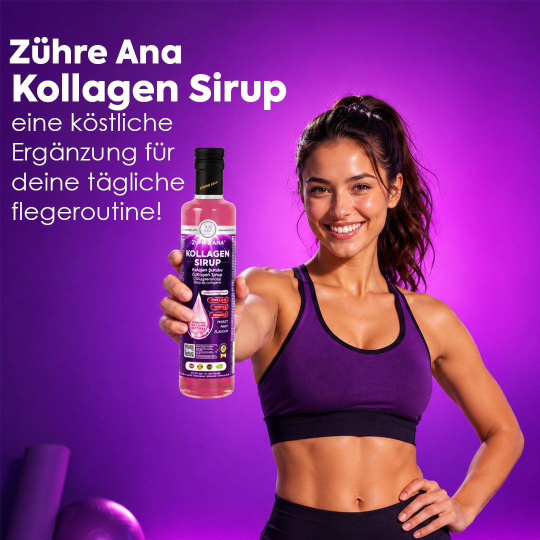 Zühre Ana® Collagen Sirup – Moderne Formel mit Typ 1, 2 & 3 Peptiden 250ml Sirup, 250 ml, Kollagen Sirup Mit Vitamin C & Waldfrucht-Aroma