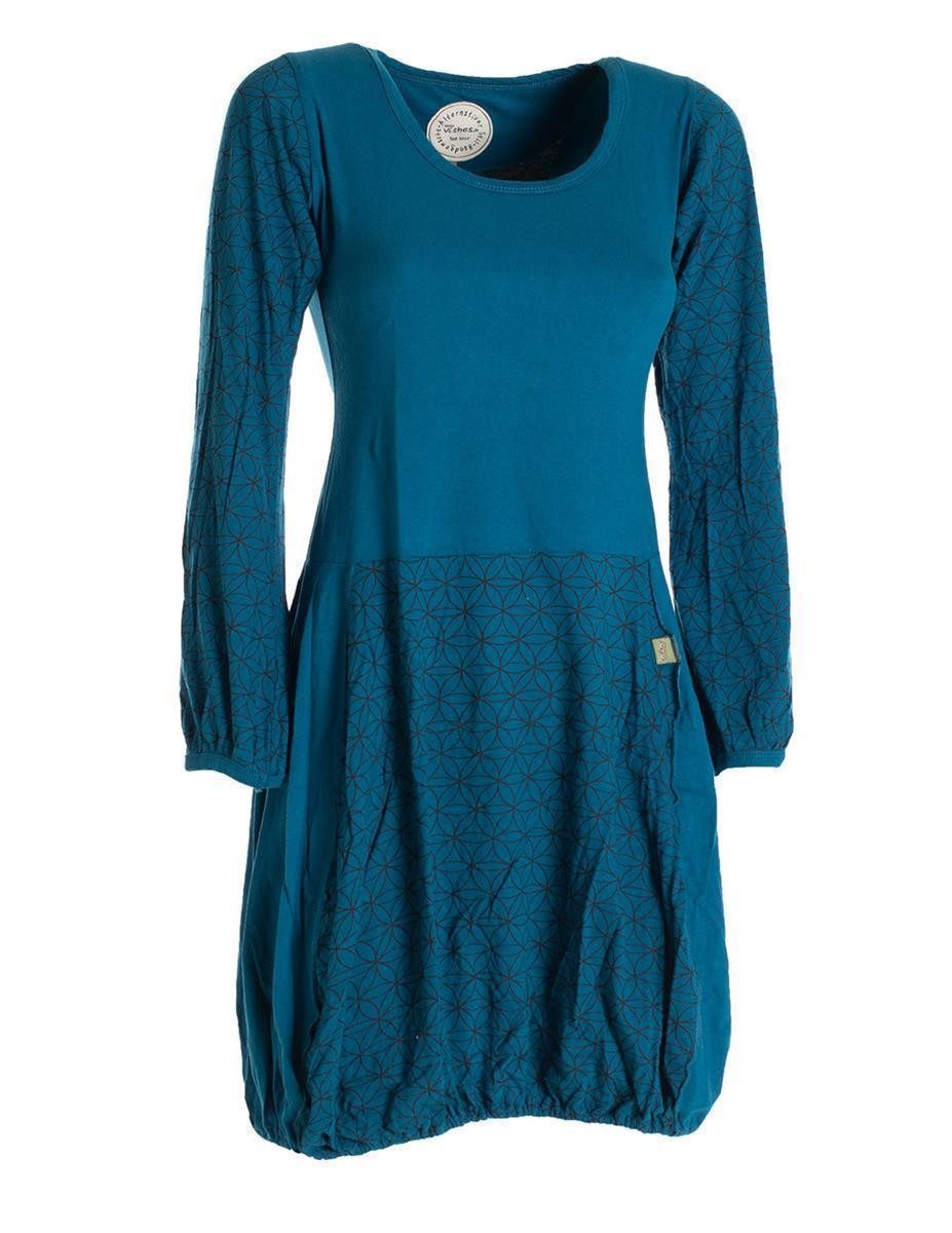 Ballonkleid Langarm Damen-Keid Ballon-Kleid Shirt-Kleid kurz loose fit