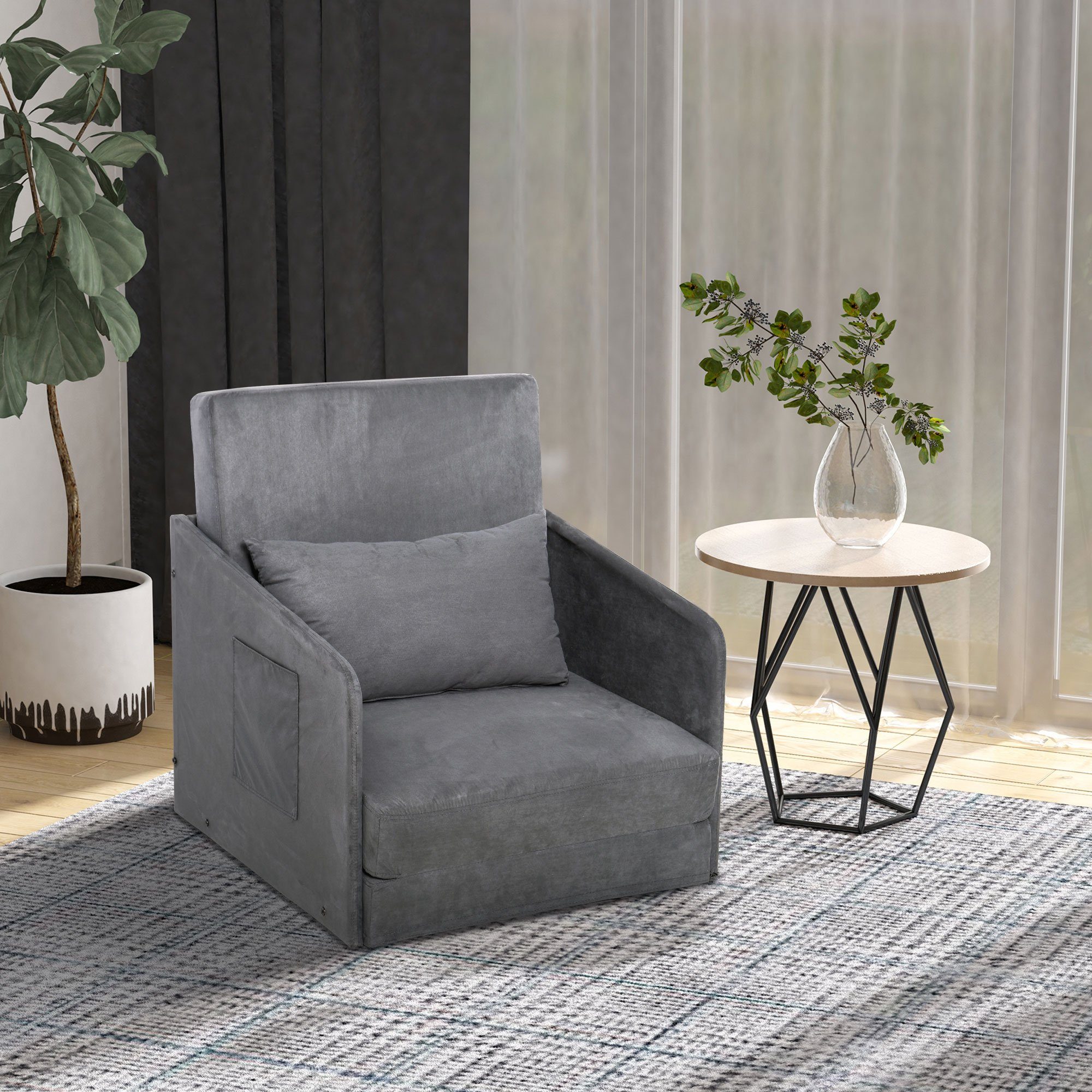 HOMCOM Sessel Einzelsofa Waschbarer Bezug 2 günstig online kaufen