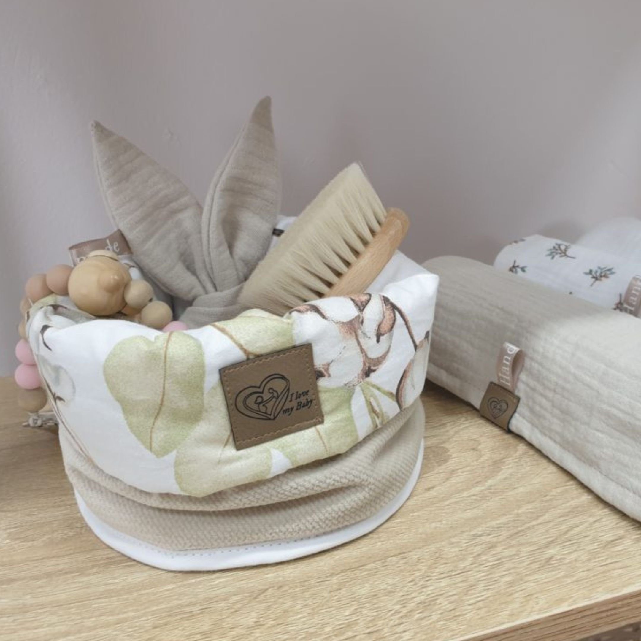 Stoffkorb Cotton -101723- EU Velvet Waschbar, Aufbewahrungskorb Pflegeleicht, einsetzbar, Babymajawelt Körbchen (1 Hand-Made beige vielseitig St), Stoff in