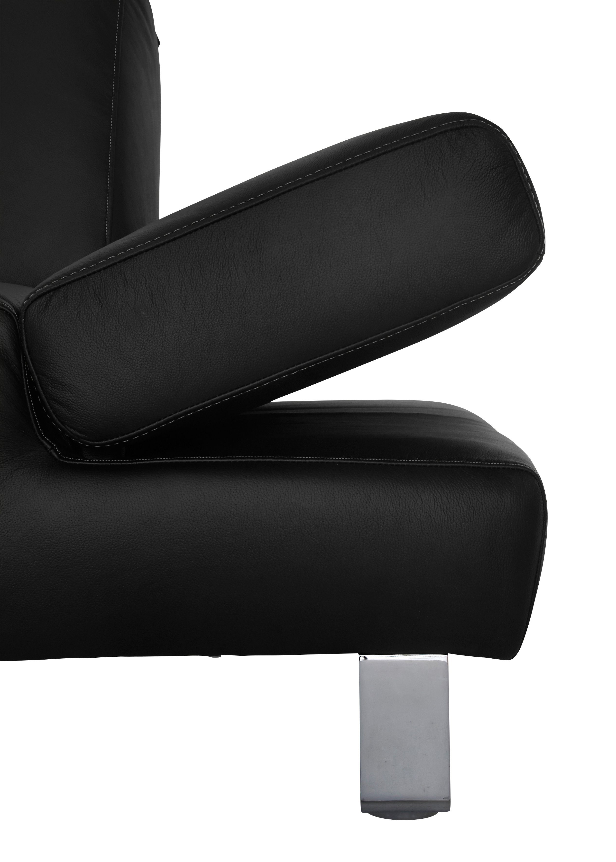W.SCHILLIG mit Armlehnenverstellung, graphit 2-Sitzer Kontrastnaht taboo, Normaltiefe, inklusive Z59 mit