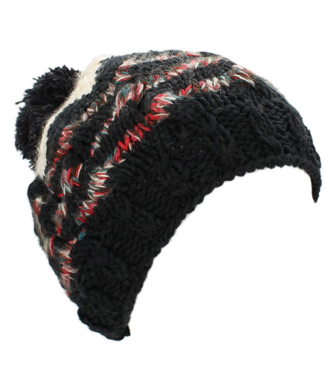 dy_mode Strickmütze Damen Bommelmütze im Norweger-Look Strickmütze Grobstri günstig online kaufen