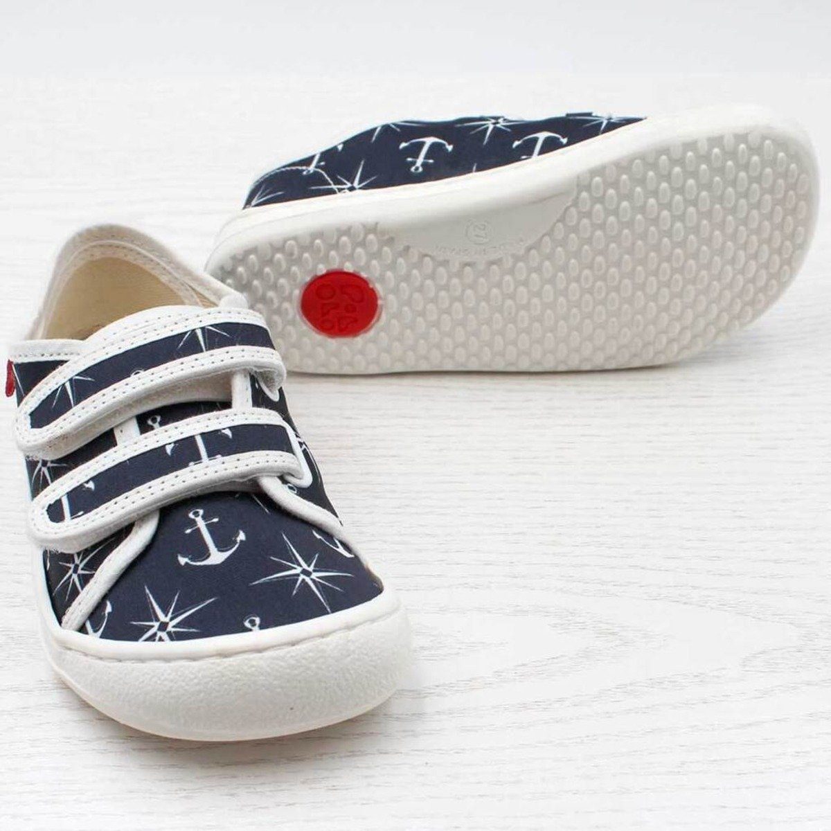 POLOLO Kinderschuhe, Barfuß Sneaker Vegan, aus Seaqual Yarn Maritim