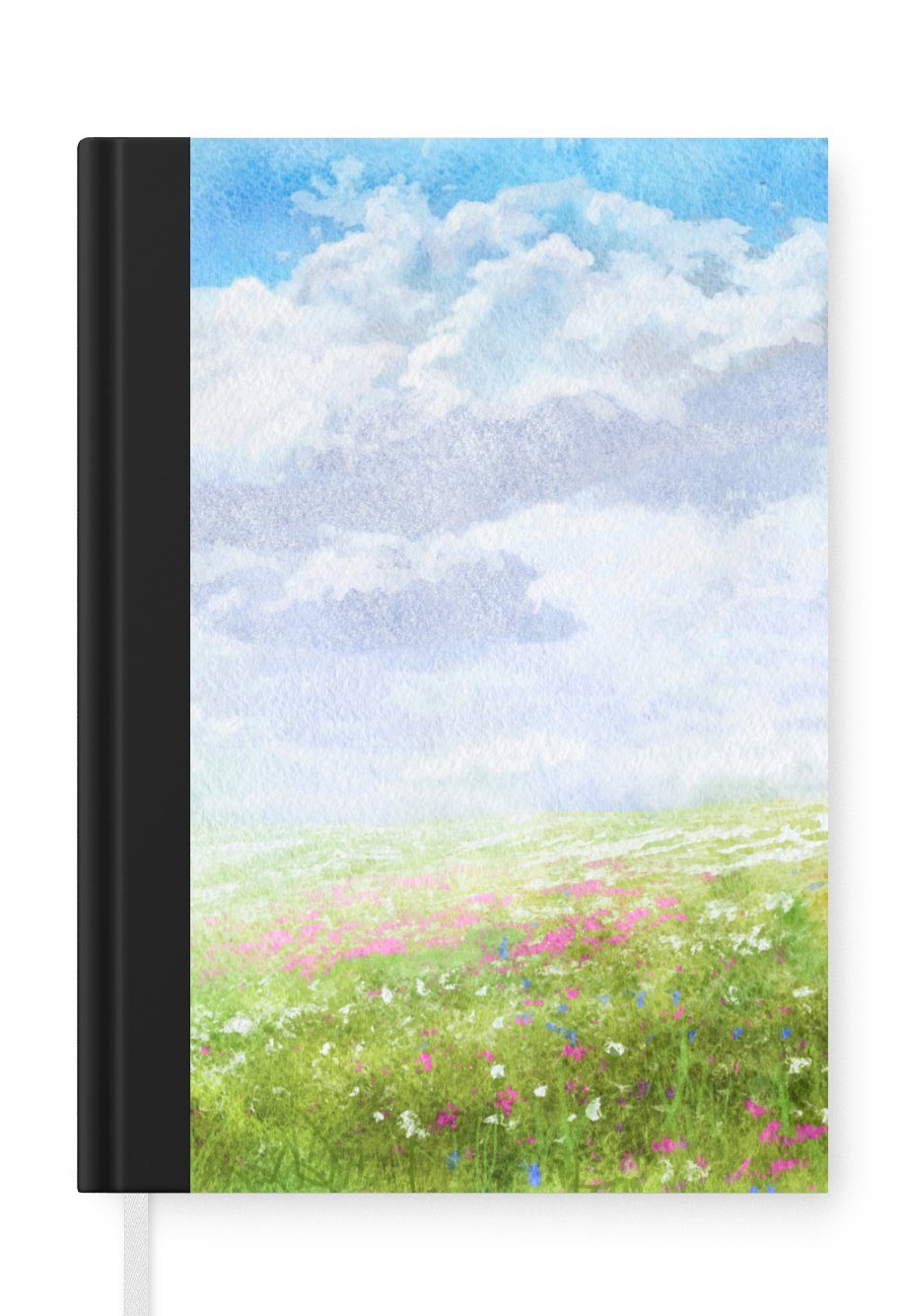 MuchoWow Notizbuch Notizbuch Tagebuch Haushaltsbuch Notebook A5 Aquarell - Blumen -, Notizbuch Tagebuch Hardcover