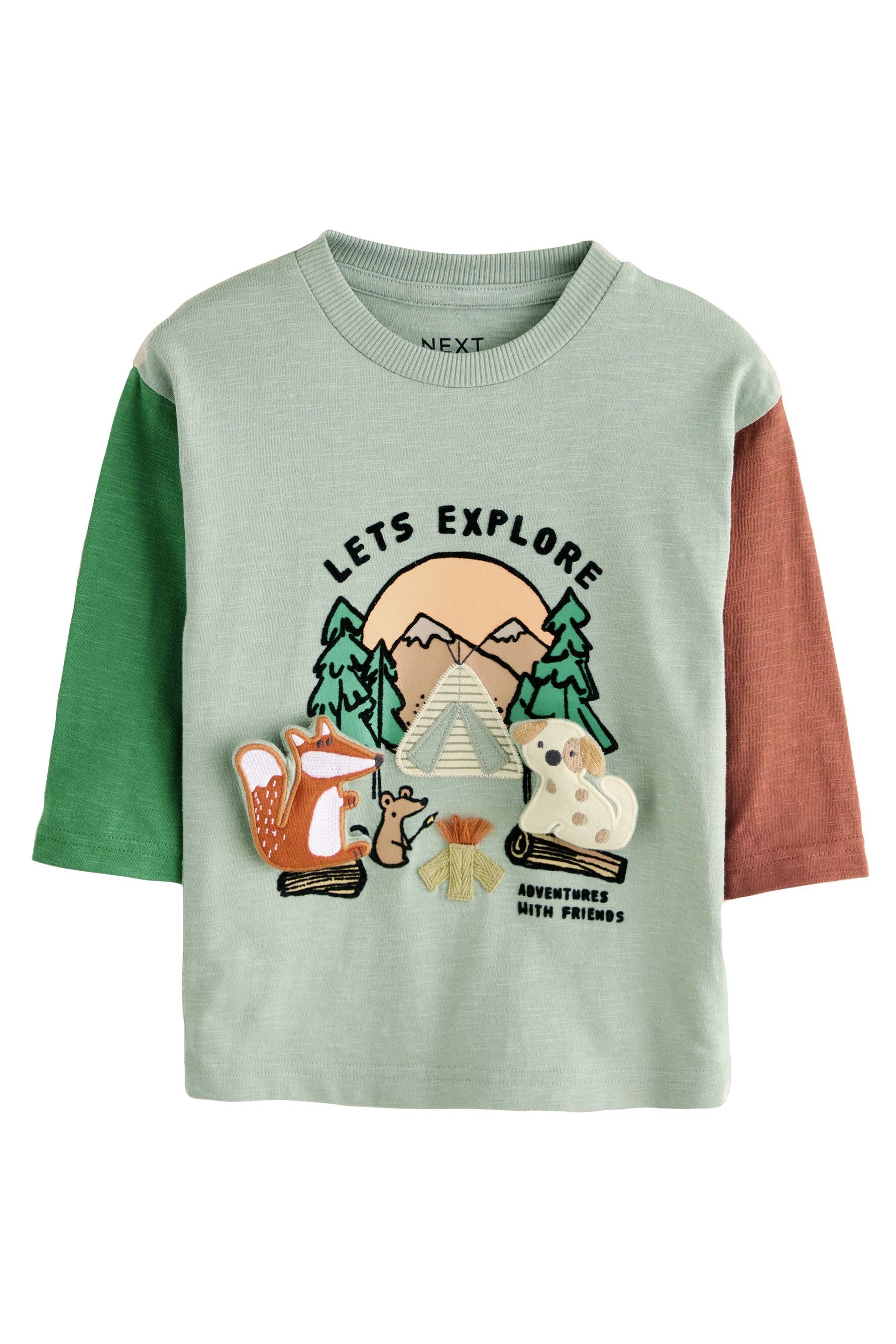 Next Langarmshirt Langärmeliges Shirt mit Applikation günstig online kaufen