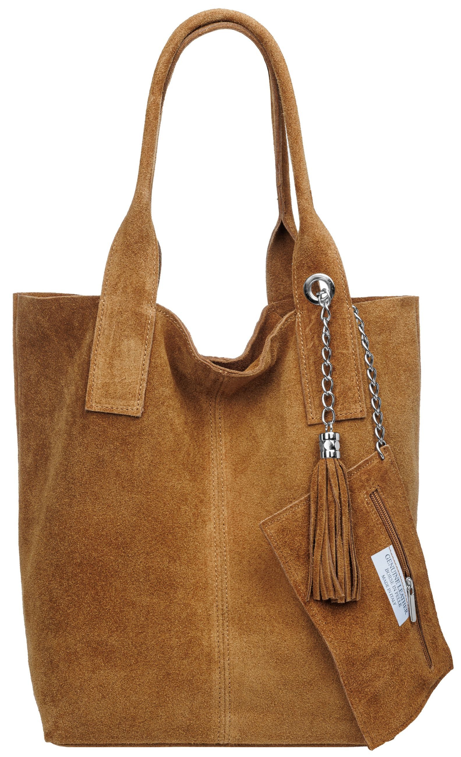 Schultertasche große Wildleder Shopper Damen Tasche - CLASSIC LINE - Modell No.828