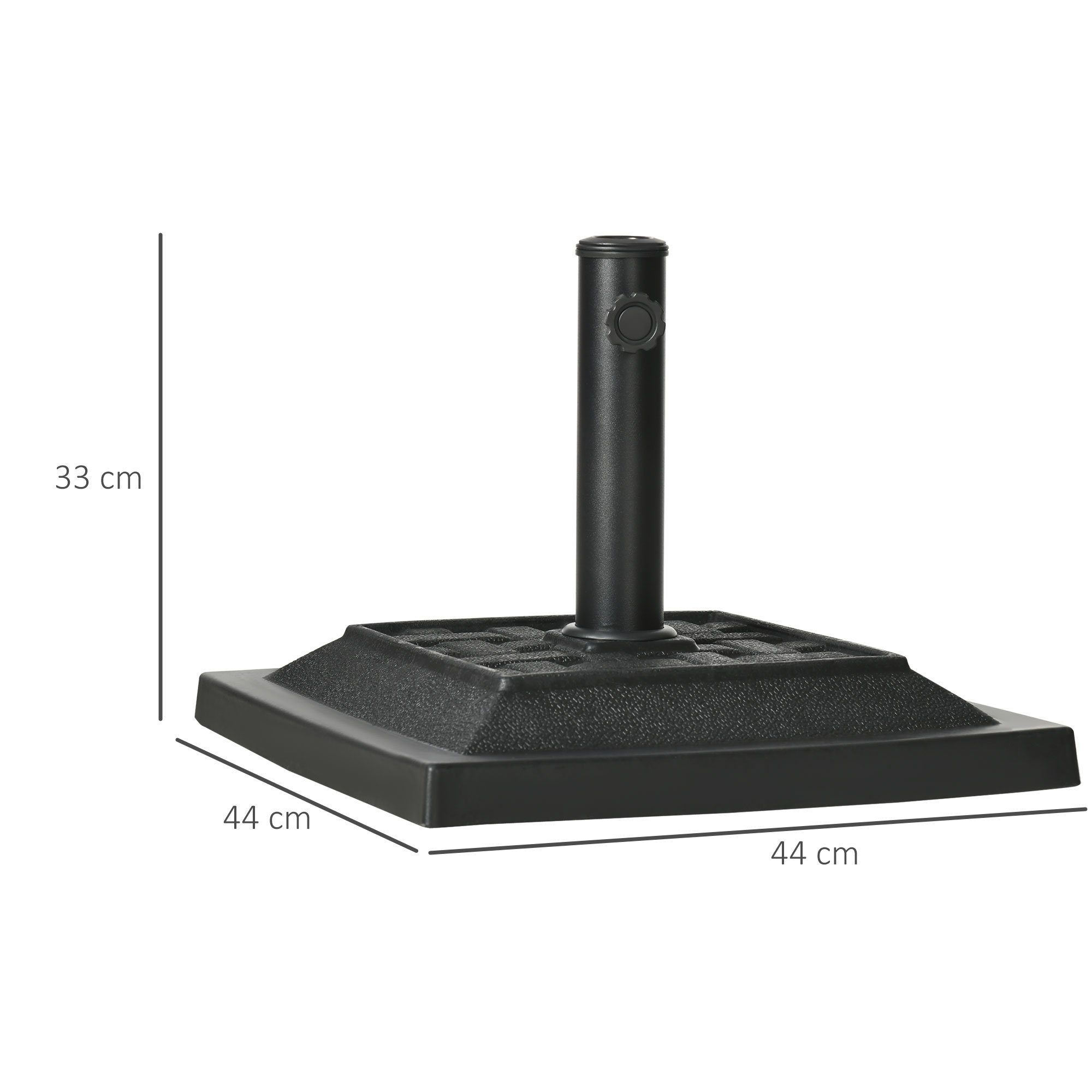 Outsunny Schirmhalter Sonnenschirmständer 12 kg Quadratisch Schirmständer Schirmgewicht, für Stöcke bis Ø 48 mm, Schirmständer, 1 tlg., Schirmfuß