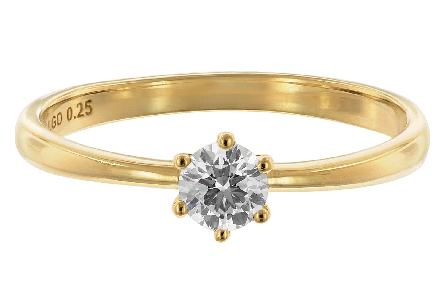 Glizz Solitärring Damenring mit Diamant 0,25 ct. Gold 333/8K Brillant günstig online kaufen