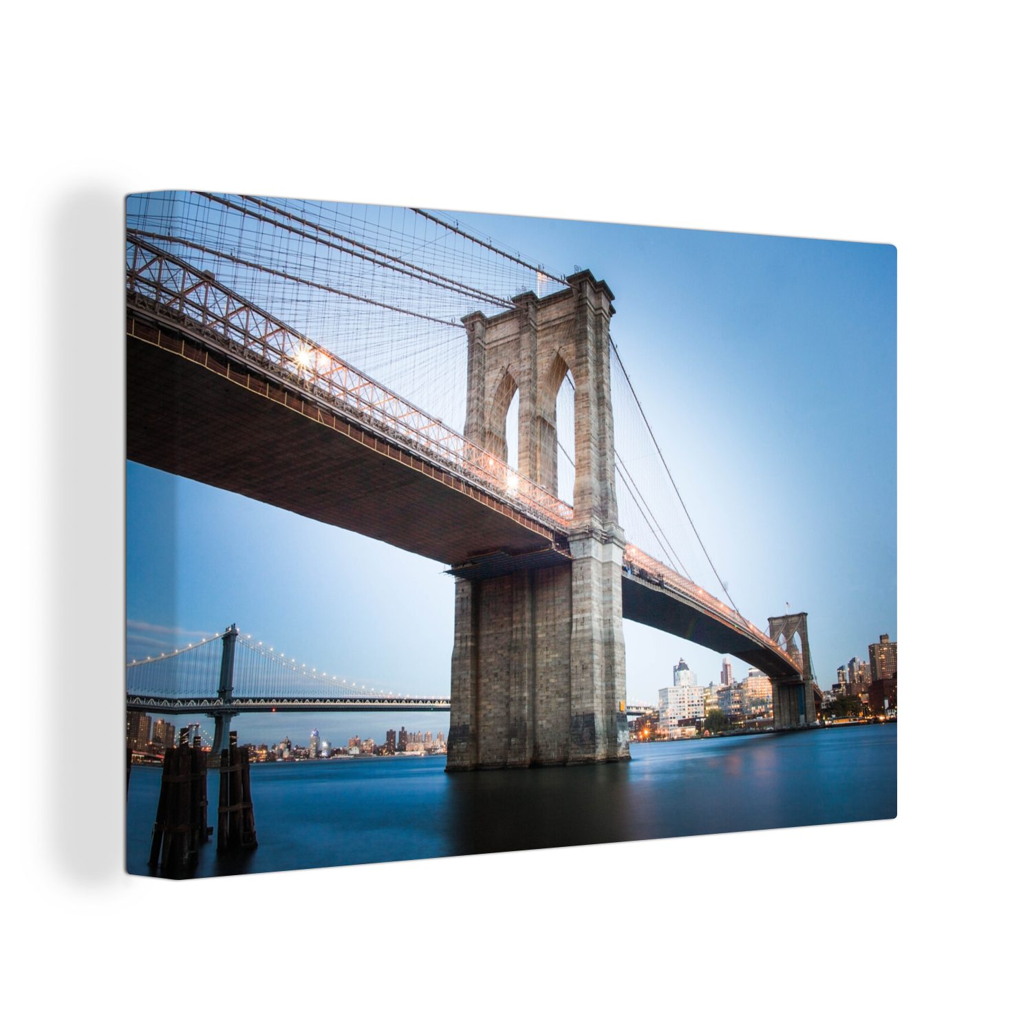 OneMillionCanvasses® Leinwandbild Brücke - Brooklyn - Amerika, (1 St), Wandbild Leinwandbilder, Aufhängefertig, Wanddeko, 30x20 cm