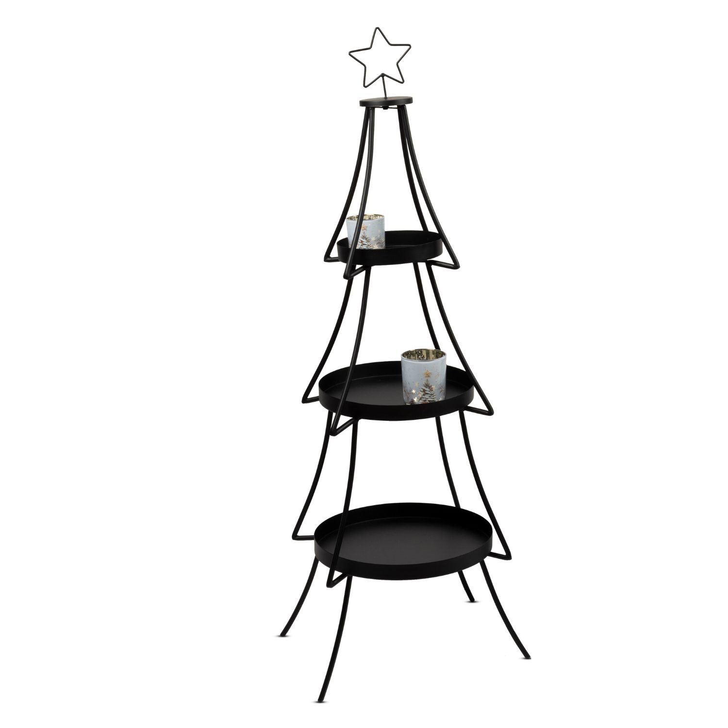 formano Dekoschale Winterzeit, mit aufgesetztem Stern, Schwarz, Tanne, H: 135cm
