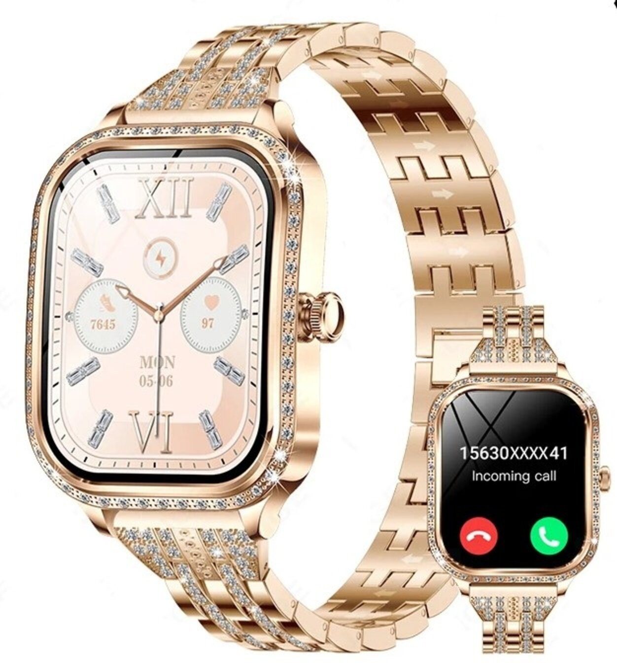 HS Smartwatch Frauen Luxus Smart Uhr Damen Bluetooth Anruf 2025 Smartwatch