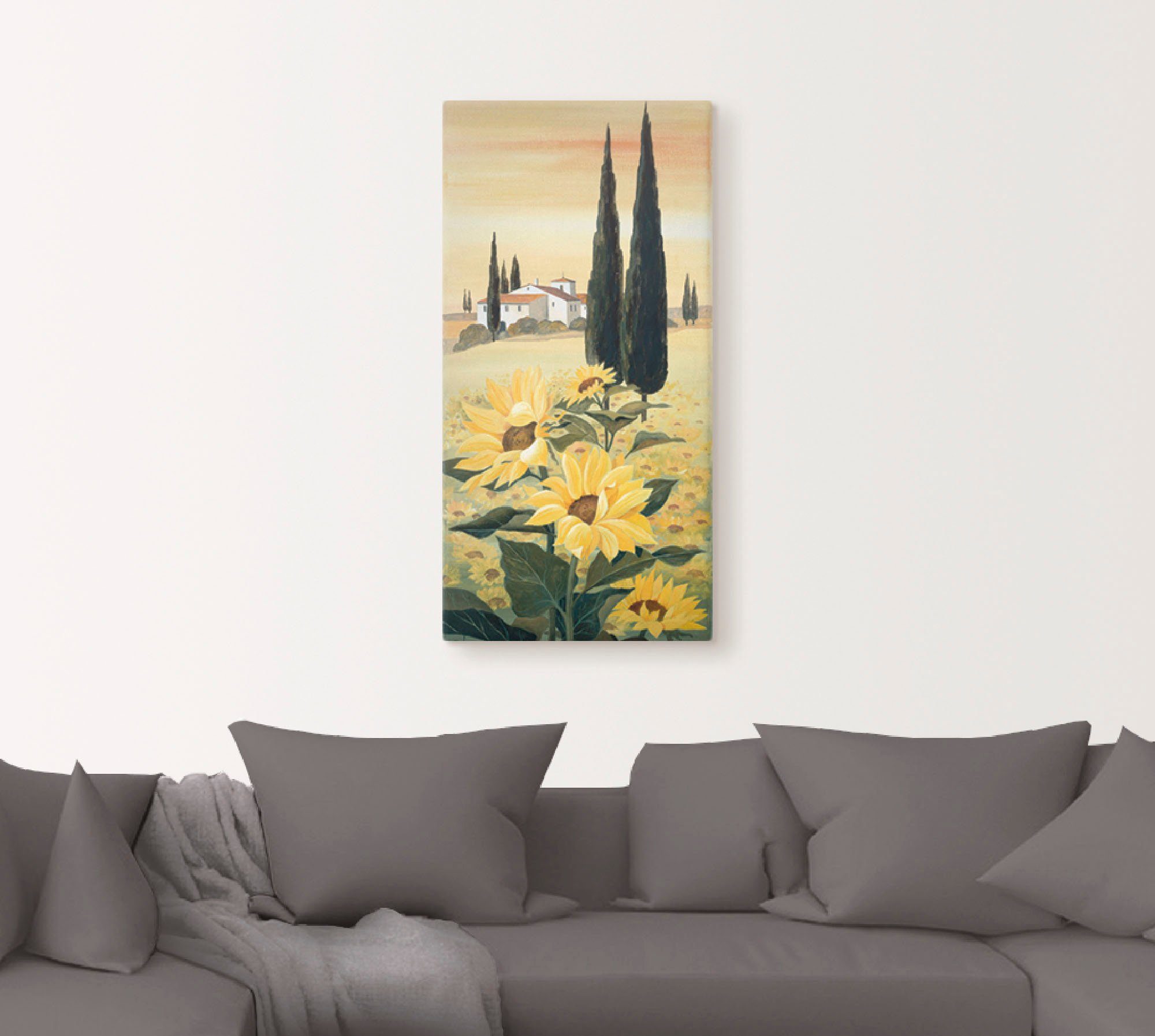 Artland Leinwandbild Südliche Weite, Blumen (1 St), auf Holzrahmen gespannt