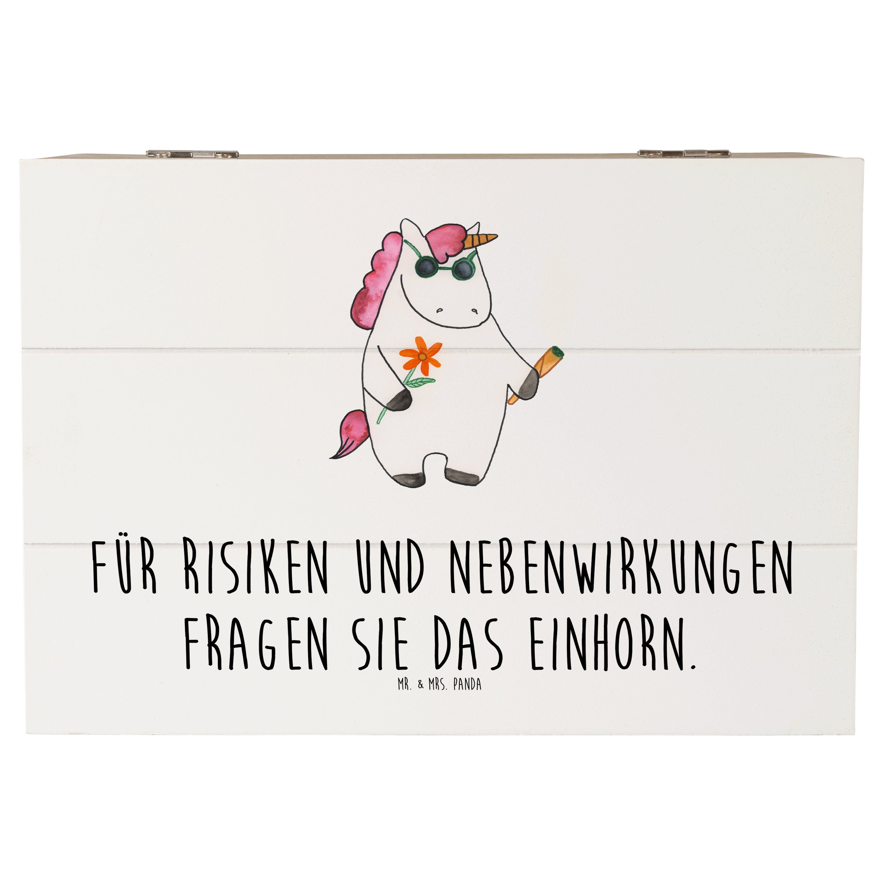 Mr. & Mrs. Panda Dekokiste 22 x 15 cm Einhorn Woodstock - Weiß - Geschenk, Unicorn, Kiste, Dekok (1 St), Stilvolles Design