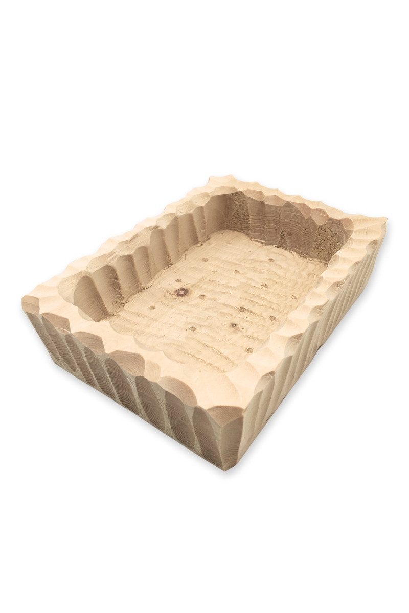 Demi Art Aufbewahrungsdose Deko Zirbenschale - ECKIG - natur