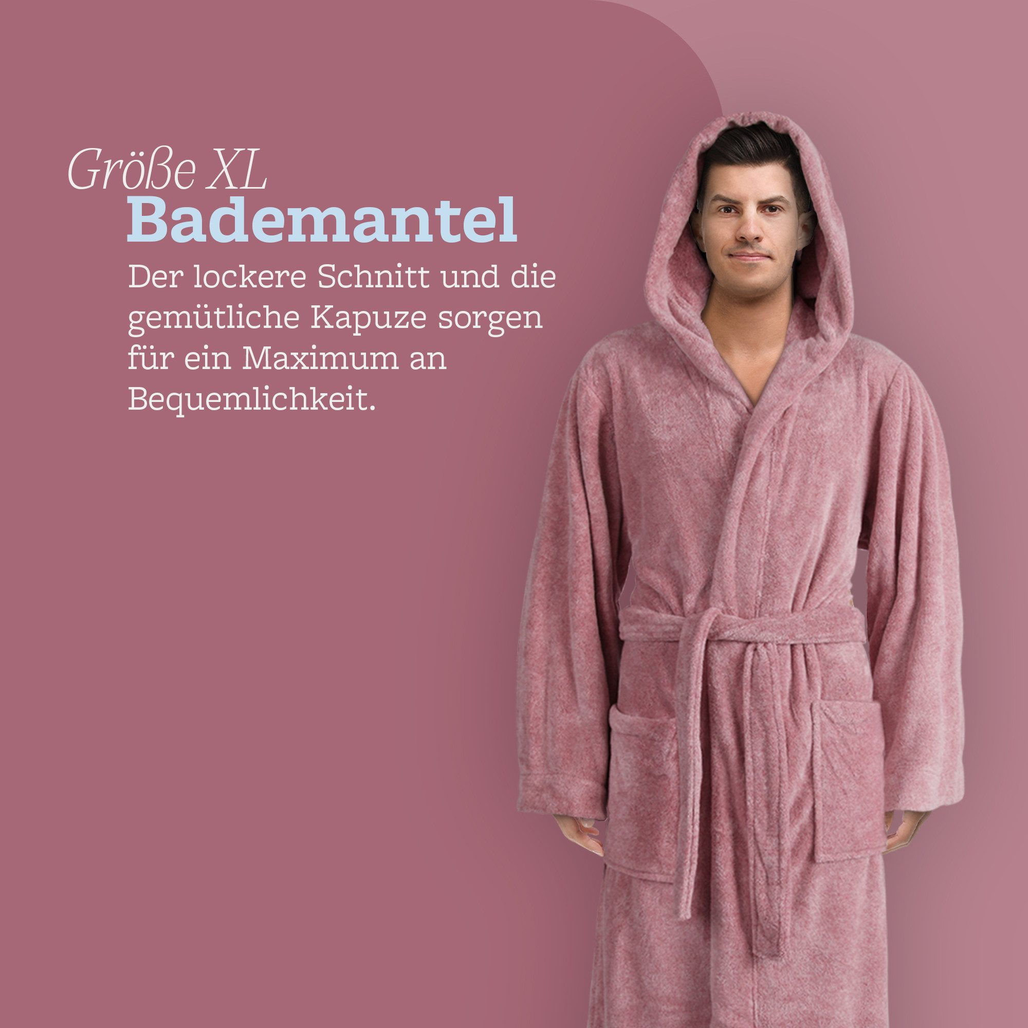 Bestlivings Herrenbademantel Hemmy Morgenmantel, Kapuze, Bindegürtel, günstig online kaufen