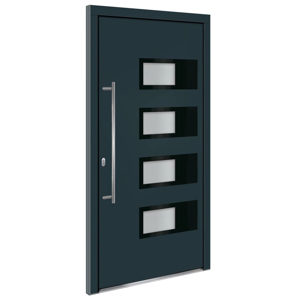vidaXL Haustür Haustür Anthrazit 100x200 cm Aluminium und PVC (1-St)