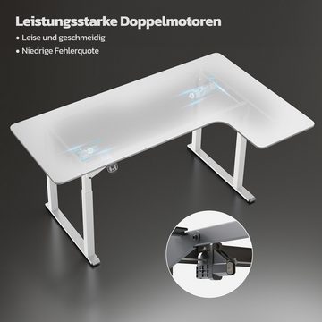 Dripex Eckschreibtisch Elektrisch Höhenverstellbar 180x110 L-form Schreibtisch Standing Desk