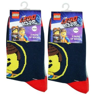 LEGO® Feinsocken LEGO® MOVIE SOCKEN 9 Paar Set Megapack Kindersocken Kniestrümpfe Jungen + Mädchen Strümpfe Gr23 24 25 26 27 28 29 30