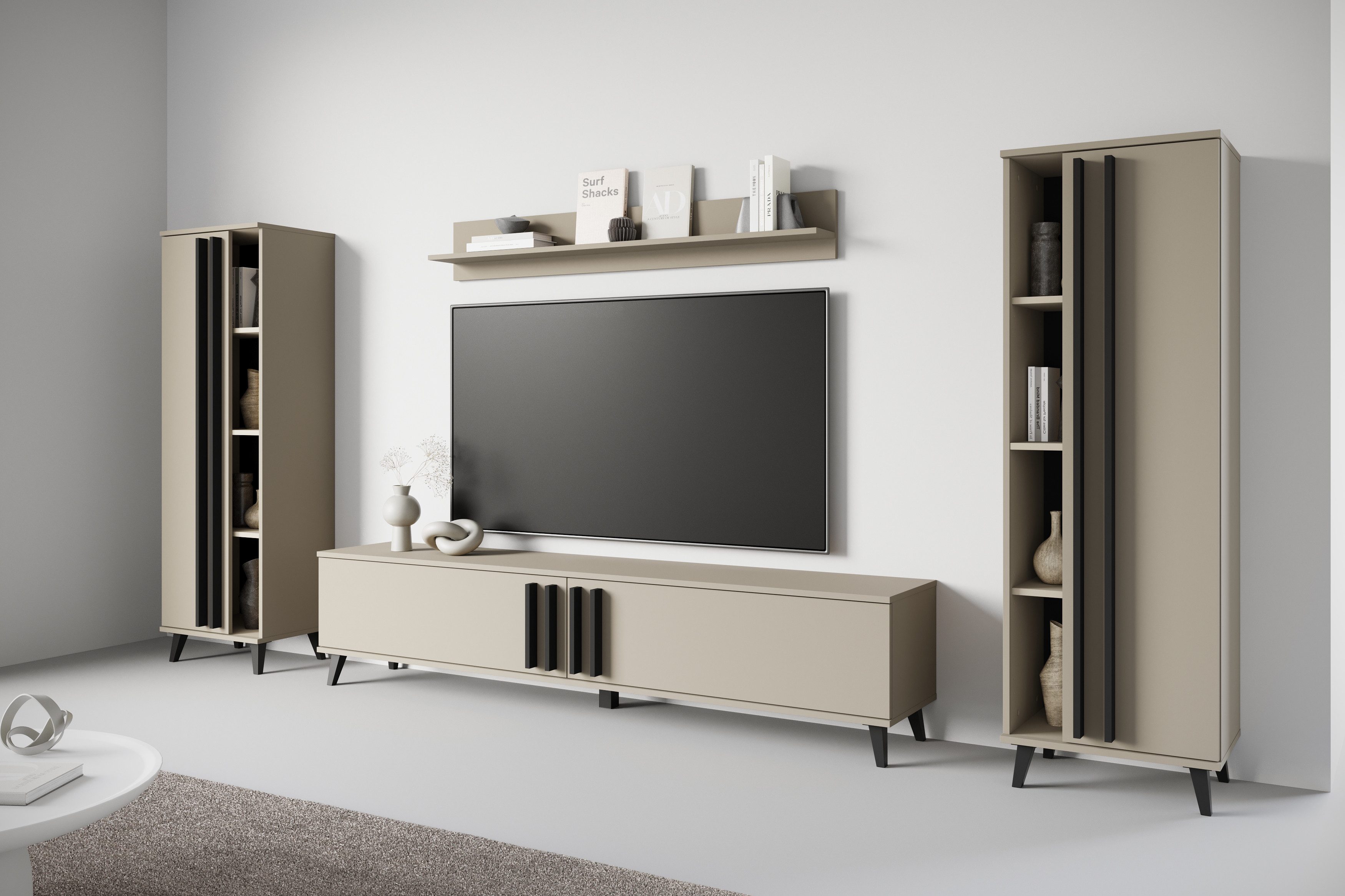 INOSIGN Wohnwand "Helsinki, Modernes Möbelset", (Komplett-Set, 4 St.), mit günstig online kaufen