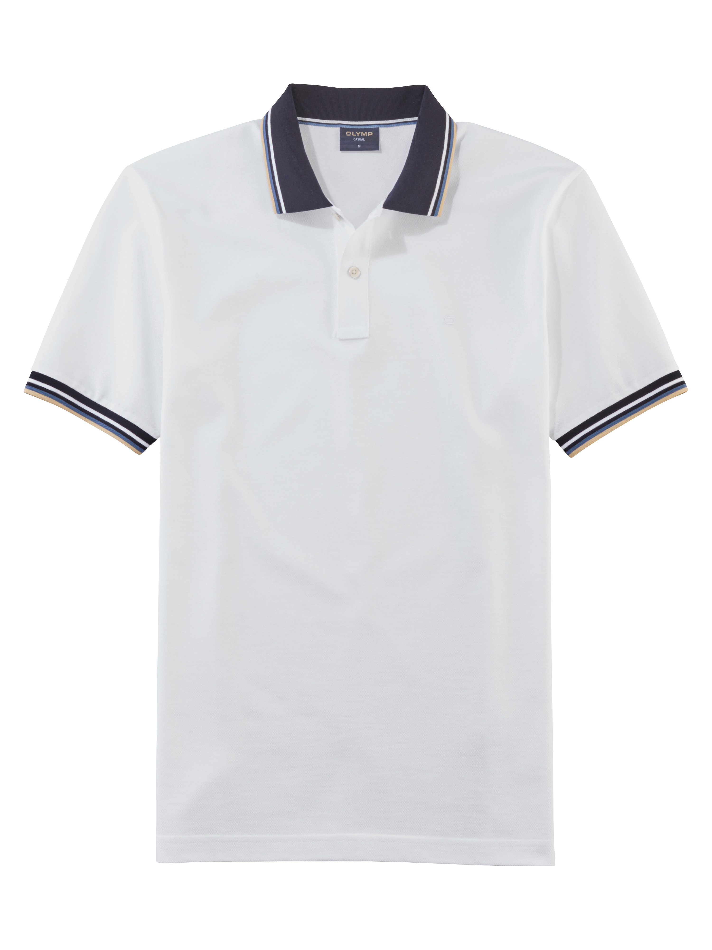 OLYMP Poloshirt Casual farbliche Kontrast-Details