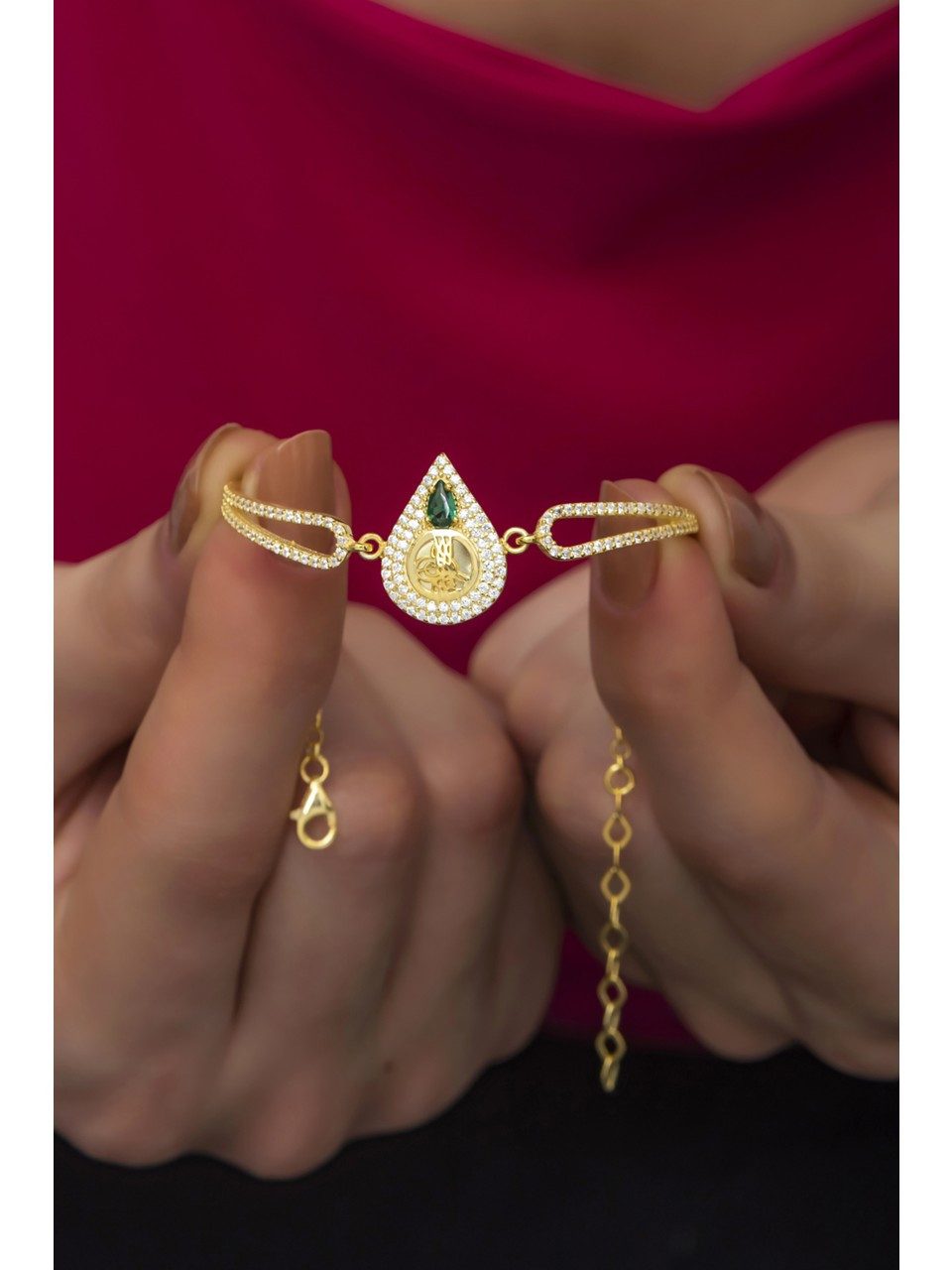 Nisan Ketten und Armband Set, 925er Damenarmband mit Osmanischem Tughra-Mot günstig online kaufen