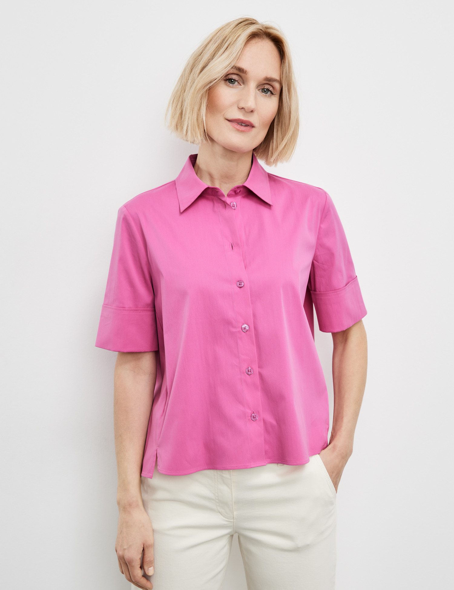 GERRY WEBER Klassische Bluse Halbarmbluse mit Ärmelaufschlag