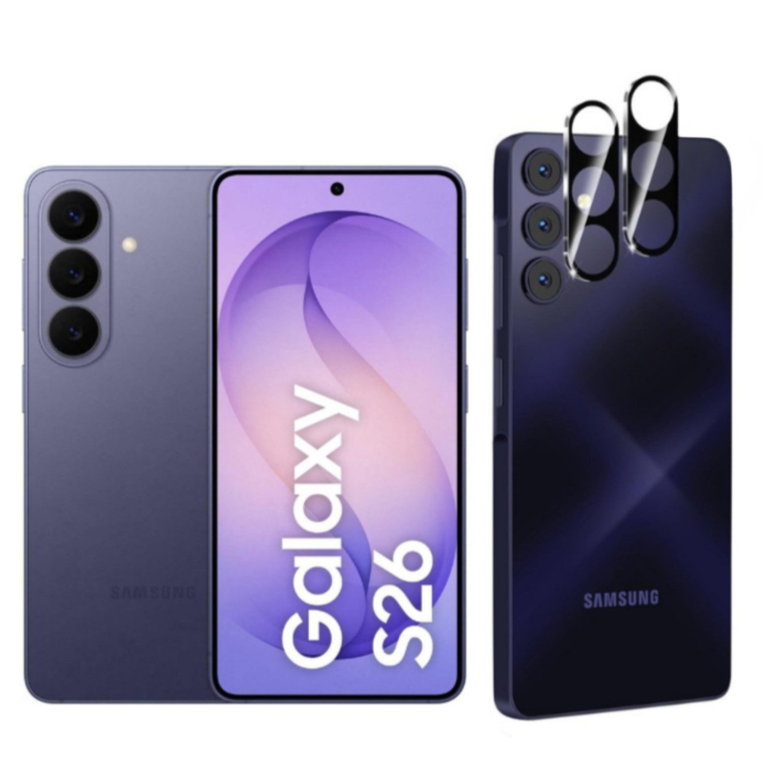 CLM-Tech Kameraschutzglas 2X für Samsung Galaxy S26, Linse 9H Glas - Folie kristallklar Panzerglas, 2 Stück, Kratzfest